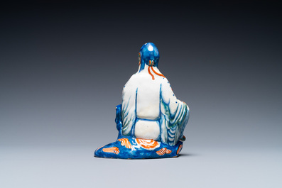 A polychrome Dutch Delft figure of a Chinaman, 18th C.