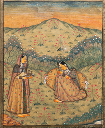 Four Persian miniatures on paper, 19/20th C.