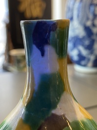 A Chinese sancai-glazed double gourd vase, Kangxi