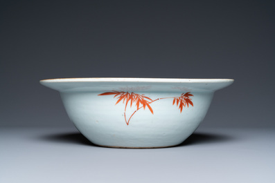 A Chinese famille rose 'tiger' bowl, 19th C.