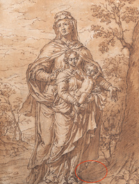 Pieter (Peter) van Lint (Antwerp, 1609-1690): 'Saint Anne Trinity', pen and brown ink on paper