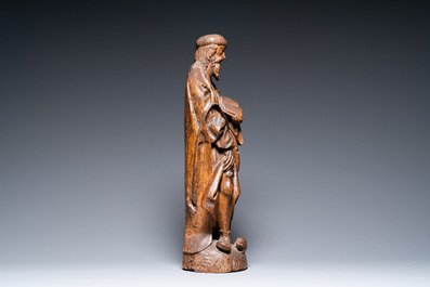 Une figure de Saint Roch en ch&ecirc;ne sculpt&eacute;, Westphalie, Allemagne, 1er quart du 16&egrave;me