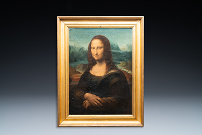 Ecole italienne, d'apr&egrave;s L&eacute;onard de Vinci: 'Mona Lisa', huile sur toile, dat&eacute;e 1839