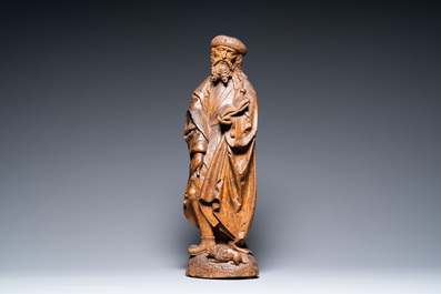 Une figure de Saint Roch en ch&ecirc;ne sculpt&eacute;, Westphalie, Allemagne, 1er quart du 16&egrave;me