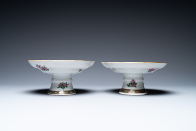 An extensive Chinese Canton famille rose dinner service, 19th C.