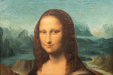 Ecole italienne, d'apr&egrave;s L&eacute;onard de Vinci: 'Mona Lisa', huile sur toile, dat&eacute;e 1839