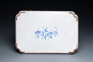 A Chinese rectangular Canton enamel tray, Qianlong