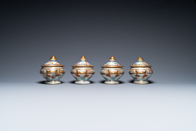 An extensive Chinese Canton famille rose dinner service, 19th C.