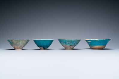 A collection of eight turquoise-glazed bowls, Persia and the Middle-East, 13th C. and later