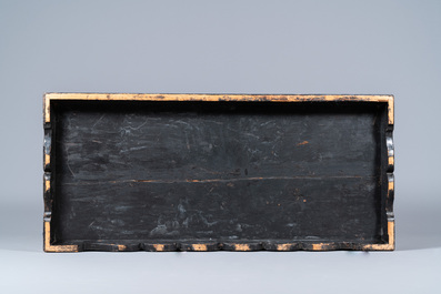 An exceptionally large Japanese Namban coffer on stand, Edo, 2nd half 17th C.