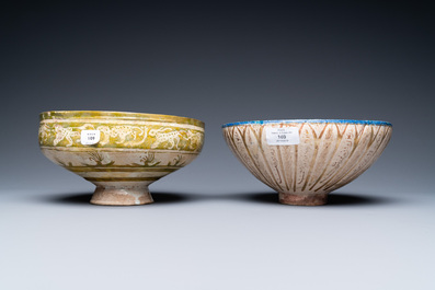 Two Seljuk and Kashan lusterware bowls, Iran, 13/14th C.