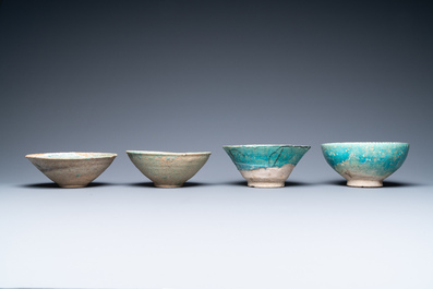 A collection of eight turquoise-glazed bowls, Persia and the Middle-East, 13th C. and later