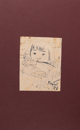 Bui Xuan Phai (Vietnam, 1920-1988): 'Portrait d'une fille', encre sur papier, sign&eacute; et dat&eacute; 1970