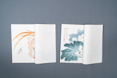 Een doos met twee albums met 120 houtsnedes waarvan 44 naar Qi Baishi, Rong Bao Zhai studio, Beijing, 1953