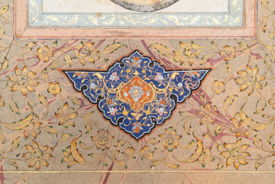 Persian school miniature: 'Haji Bektash Veli', gouache heightened with gold on paper, 19th C.