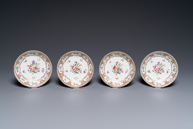 A Chinese famille rose 12-piece tea service for the European market, Qianlong