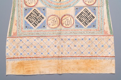 Une chemise talismanique ottomane de type 'jama' orn&eacute;e de versets du Coran en Naskh et Tuluth, 18/19&egrave;me