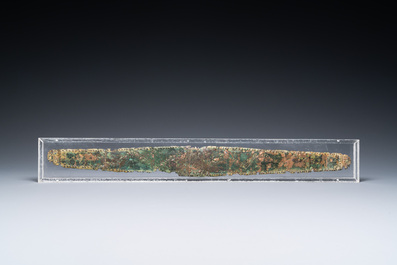 Un fragment d'une ceinture en bronze &agrave; d&eacute;cor grav&eacute;, Anatolie ou Perse, 1er mill&eacute;naire av. J.-C.