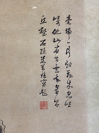Ecole chinoise, d'apr&egrave;s Mi Wanzhong: 'Pierre de lettr&eacute;', encre et couleurs sur papier, 19/20&egrave;me