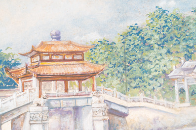 Yan Wenliang (1893-1988): Album met landschappen, aquarel op papier