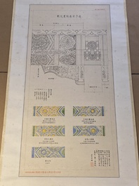 Liang Sicheng (1901 -1972): &lsquo;Etude cartographique pour un plafond', encre et couleurs sur papier