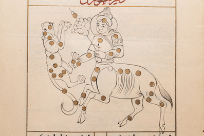 An Arabic astrological manuscript referring to the positioning of stars in relation to poetry, early 20th C.