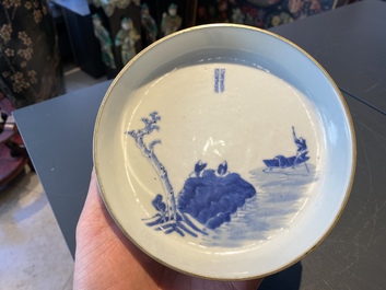 A Chinese 'Bleu de Hue' plate for the Vietnamese market, Noi Phu mark, 19th C.