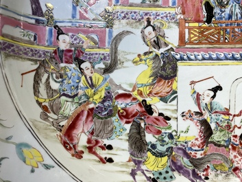 An exceptionally large Chinese famille rose 'Emperor Yang' dish, Yongzheng