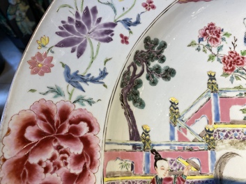 An exceptionally large Chinese famille rose 'Emperor Yang' dish, Yongzheng