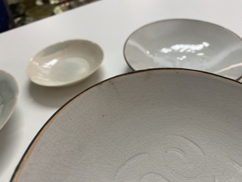 Four Chinese qingbai and dingyao plates, Song or later