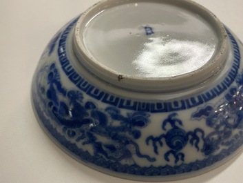 A Chinese 'Bleu de Hue' plate for the Vietnamese market, Nhat mark for the Minh Mang emperor, 1820-1839