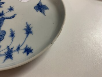 Two Chinese 'Bleu de Hue' plates for the Vietnamese market, Ngoan Ngoc and Tran Ngoc marks, 19th C.