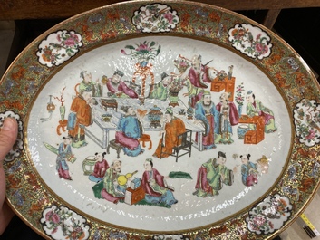 An extensive Chinese Canton famille rose dinner service, 19th C.