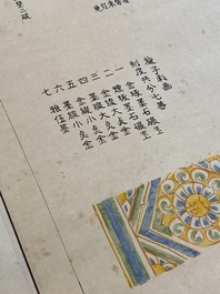 Liang Sicheng (1901 -1972): &lsquo;Etude cartographique pour un plafond', encre et couleurs sur papier