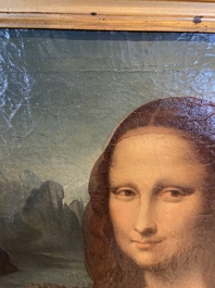 Ecole italienne, d'apr&egrave;s L&eacute;onard de Vinci: 'Mona Lisa', huile sur toile, dat&eacute;e 1839