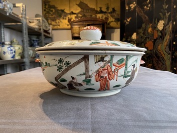 Trois bols en porcelaine de Chine famille verte, &eacute;poque Transition et Kangxi