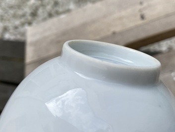 A fine Chinese monochrome white-glazed bowl, Yongzheng mark and of the period