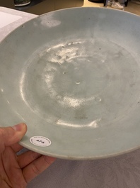 A Chinese qingbai dish with incised floral design, Ming