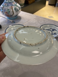 Three Chinese blue and white ko-sometsuke plates for the Japanese market, Transitional period