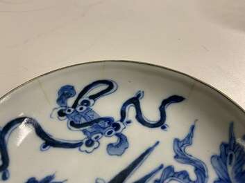 Four Chinese 'Bleu de Hue' porcelain wares for the Vietnamese market, 19th C.