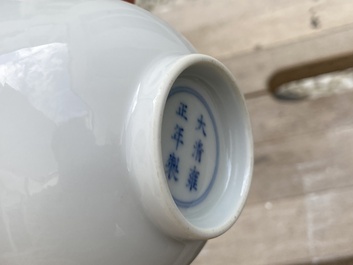 A fine Chinese monochrome white-glazed bowl, Yongzheng mark and of the period