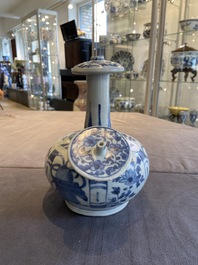 A Chinese blue and white kraak porcelain 'Hatcher cargo' Kendi, Transitional period