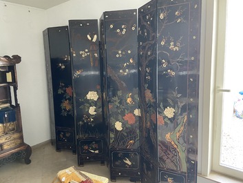 A Chinese eight-panel coromandel lacquer screen, 18/19th C.