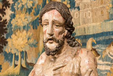 Een sculptuur van de gegeselde Christus, Spanje of Zuid-Itali&euml;, 2e helft 16e eeuw