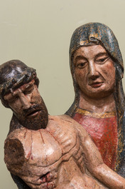 A polychromed walnut Piet&agrave;, probably Spain, early 15th C.