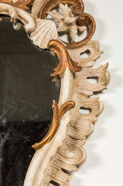 An Italian patinated and gilt wooden mirrors, 18/19th C.