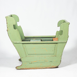 A green patinated wooden sleigh, 1st half 20th C.