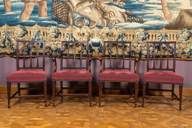 Six chaises et une paire de fauteuils en acajou, Angleterre, 19&egrave;me