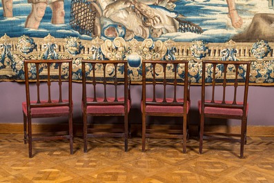 Six chaises et une paire de fauteuils en acajou, Angleterre, 19&egrave;me