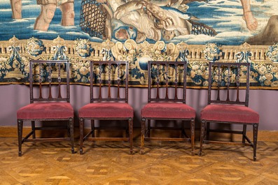 Six chaises et une paire de fauteuils en acajou, Angleterre, 19&egrave;me